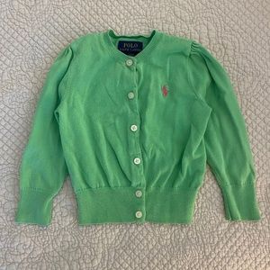 Polo Ralph Lauren, Spring Green Cardigan, Toddler girls size 2/2T
